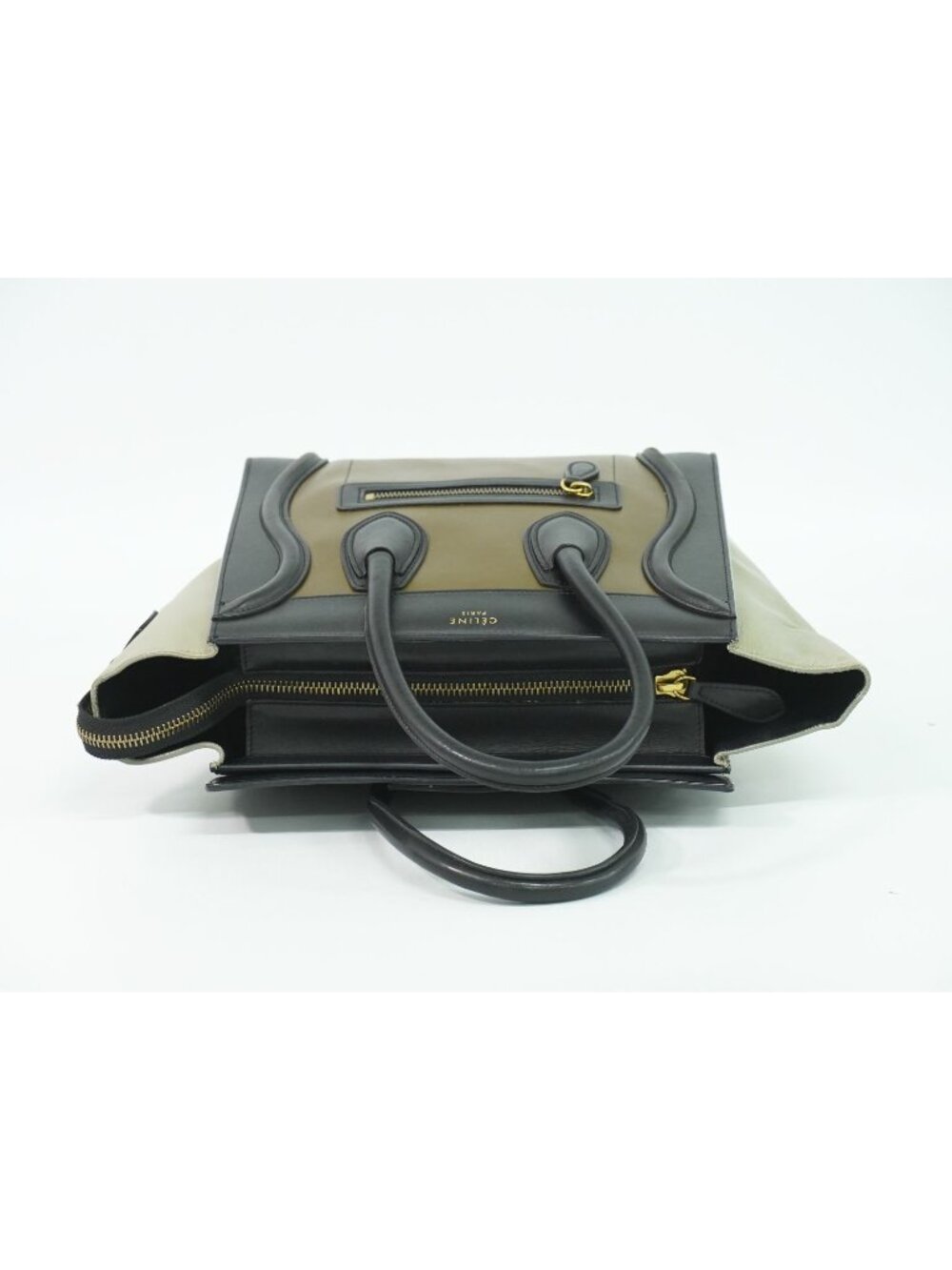 Celine Luggage Micro Handbag Leather Brown Black Khaki Gray Bag - Picture 4 of 9